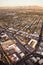 Aerial view across urban suburban community