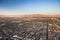 Aerial view across urban suburban community
