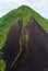 Aerial view of active volcano in the Banda Islands Moluccas archipelago Indonesia. Gunung Api, lava flows, travel tourist