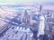Aerial view of the Address Hotel in Dubai, United Arab Emirates