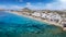 Aerial view of Agios Prokopios beach at Naxos island