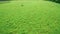 Aerial view of  agricultural farm green grass field