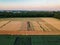 Aerial view of agricultural fields divided into plots