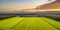 Aerial view of agricultural meadow landscape