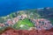 Aerial view of Agulo village at La Gomera, Canary Islands, Spain