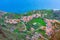 Aerial view of Agulo village at La Gomera, Canary Islands, Spain