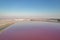 Aerial view of the Aigues-Mortes salt marsh Salin dâ€™Aigues-Mortes at sunset