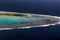 Aerial view of Aitutaki Lagoon Cook Islands