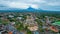 Aerial view of Al Aqsa Klaten Mosque. It is the largest mosque in Southeast Asia. Klaten - Indonesia. December 6, 2021