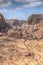 aerial view of Al Habis mountain, Qasr al Bint, Colonnaded street, Great temple and temple of winged lions in Petra, Jordan