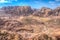 aerial view of Al Habis mountain, Qasr al Bint, Colonnaded street, Great temple and temple of winged lions in Petra, Jordan