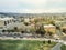 Aerial view Alamo Square with typical San Francisco Victorian ho