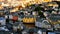 Aerial view of Alesund, Norway in the evening