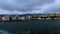 Aerial view of Alesund, Norway during the winter. Cloudy sky