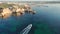 Aerial view of the Algarve coast outside Lagos, Portugal