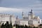 Aerial view of Almudena Cathedral in Madrid