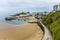 An aerial view along the promenade of Tenby, South Wales