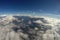 Aerial View - Alps, Clouds and Blue Sky