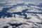 Aerial view of the Alps mountains in Switzerland. Swiss Alps. aerial panorama from airplane