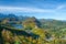 aerial view of Alpsee with Hohenschwangau castle, Bavaria