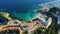 Aerial view of Altea beach and anchorage area in Spain.