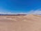 Aerial view of the Amargosa Sand Dunes in a hot day