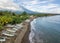 Aerial view of Amed beach in Bali, Indonesia