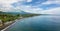 Aerial view of Amed beach in Bali, Indonesia