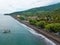 Aerial view of Amed beach in Bali, Indonesia