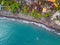 Aerial view of Amed beach in Bali, Indonesia