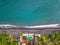 Aerial view of Amed beach in Bali, Indonesia