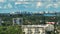 Aerial view of American Sarasota city in Florida, USA with high skyscrapers and office buildings on horizon