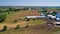 Aerial View of Amish Farm Harvest Rolled Crops ready for Storage on a Sunny Day