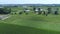 Aerial View of an Amish Farmland with an Amish One Room School House