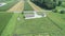 Aerial View of an Amish Farmland with an Amish One Room School House