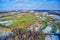 Aerial View of Amish Farmland in Pennsylvania