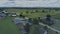 Aerial View of an Amish Horse and Buggy going to a Sunday Church Meeting