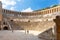 Aerial view of the ancient Aspendos amphitheater near Antalya city