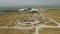 Aerial view of ancient buildings in Pamukkale. Vacation on Turkey.