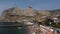 Aerial view of ancient Genoese fortress in Sudak, Crimea.