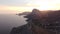 Aerial view of ancient Genoese fortress in Sudak, Crimea.