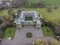 Aerial view of the ancient Palace of Holyroodhouse in Edinburgh