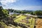 Aerial view of ancient roman amphitheatre