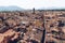 aerial view of ancient roofs of old city,