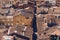aerial view of ancient roofs of old Pisa