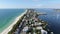 Aerial view of Anna Maria Island town and beaches