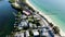 Aerial view of Anna Maria Island town and beaches