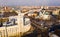 Aerial view of the Annunciation Cathedral and the tower of the Southern Railway building in city Voronezh