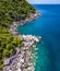 Aerial view of Ao Hin Wong beach in koh Tao, Thailand