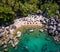 Aerial view of Ao Hin Wong beach in koh Tao, Thailand